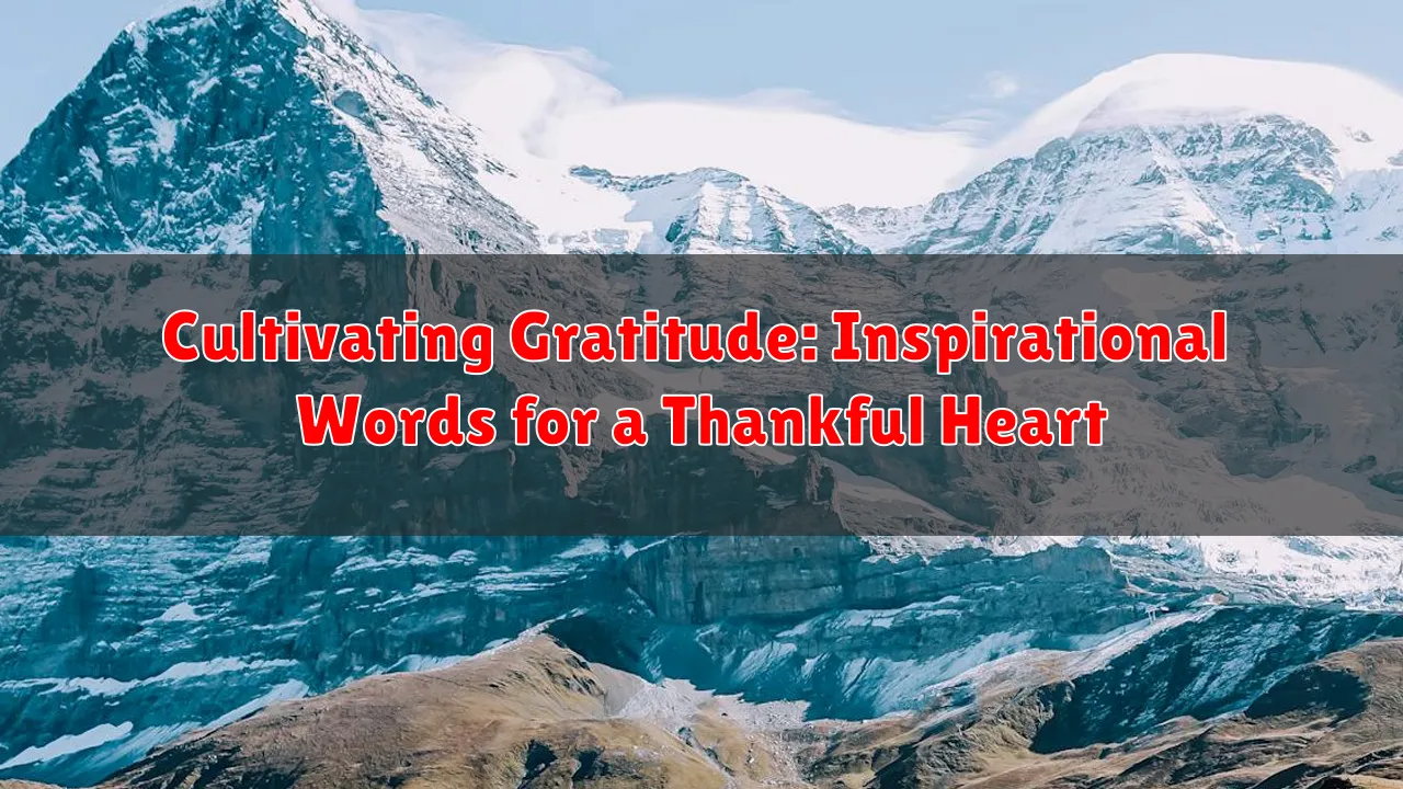 Cultivating Gratitude: Inspirational Words for a Thankful Heart